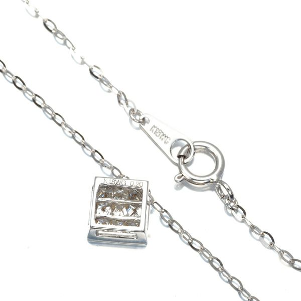 ダイヤ 0.20ct ミステリーセッティング ネックレス K18WG 