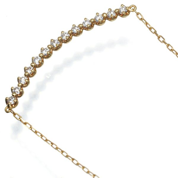 ダイヤ 0.22ct ネックレス ライン K18YG 