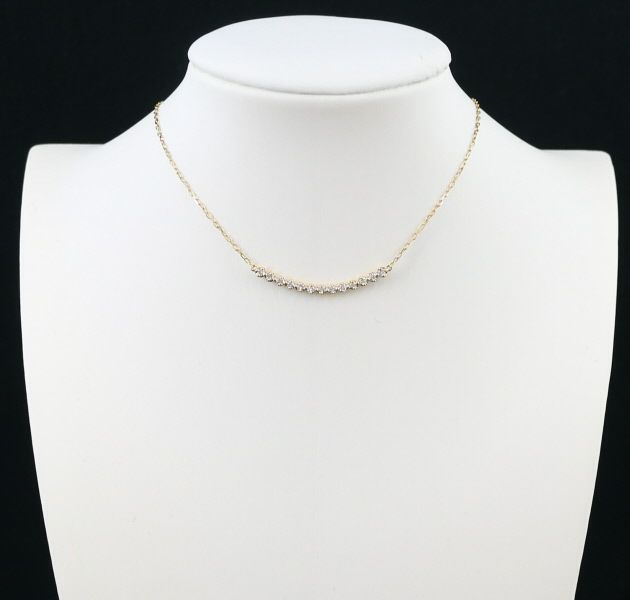 ダイヤ 0.22ct ネックレス ライン K18YG 