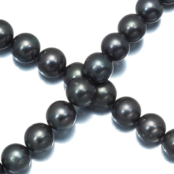 ブラックパール 黒蝶真珠 8.2-10.7mm ネックレス シルバー 