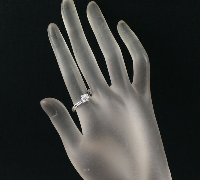 スタージュエリー リング ピンク＆クリアダイヤ 0.03ct/0.20ct フラワー 13号 Pt900 ソ