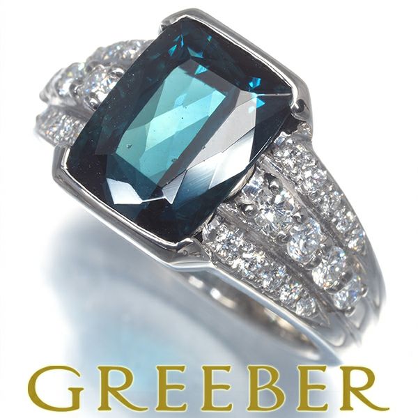 三越 リング インディゴライトトルマリン 4.21ct ダイヤ 0.51ct  11.5号 Pt900 ソ