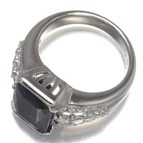 三越 リング インディゴライトトルマリン 4.21ct ダイヤ 0.51ct  11.5号 Pt900 ソ