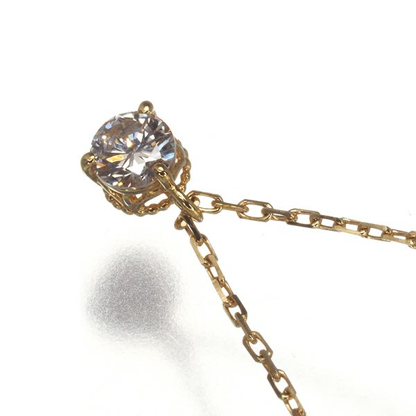 アガット ネックレス ダイヤ 0.08ct  一粒 K18YG 