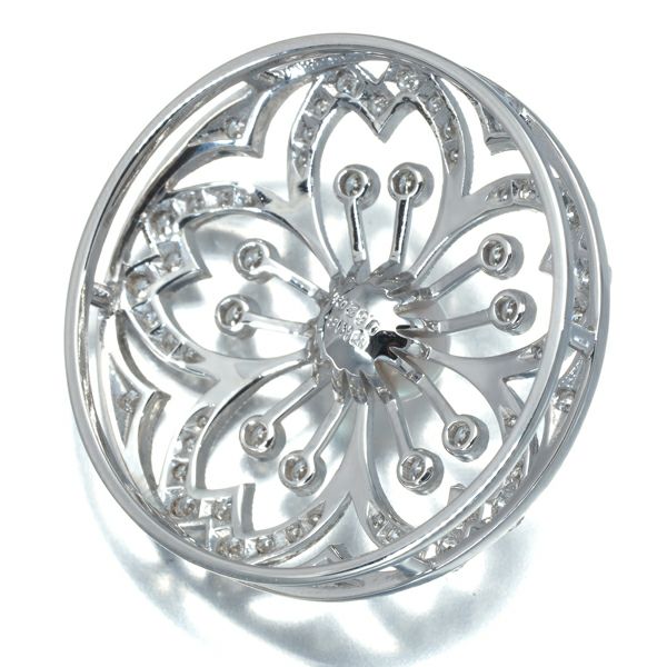 ミキモト ペンダントトップ パール 真珠 ダイヤ 0.62ct  透かし 桜 フラワー K18WG 