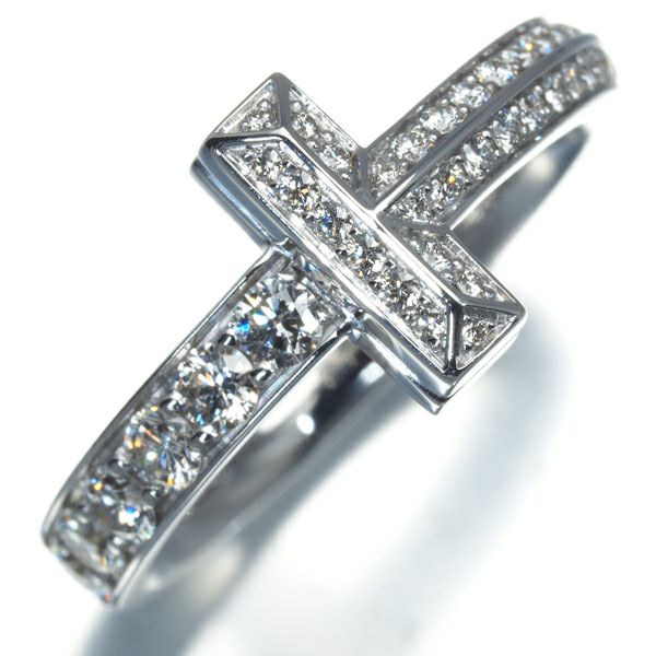 ティファニー リング ダイヤ 0.45ct Tワン 12.5号 K18WG 