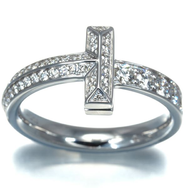 ティファニー リング ダイヤ 0.45ct Tワン 12.5号 K18WG 