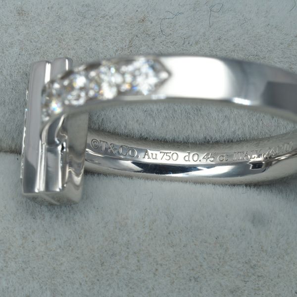ティファニー リング ダイヤ 0.45ct Tワン 12.5号 K18WG 