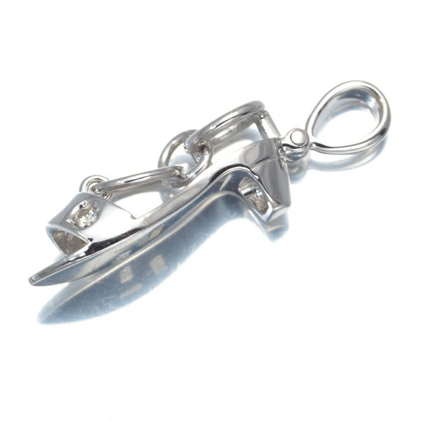 ダイヤ 0.039ct サンダル ペンダントトップ K18WG 