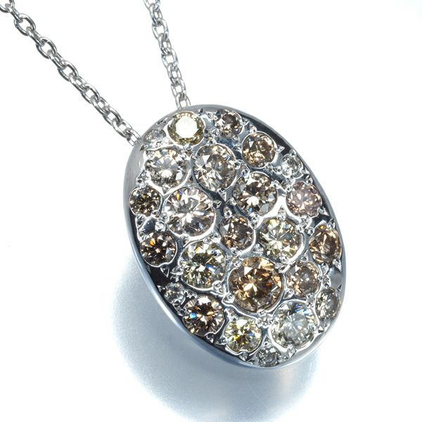 カシケイ ネックレス ダイヤ 1.00ct メランジェ オーバル K18WG 