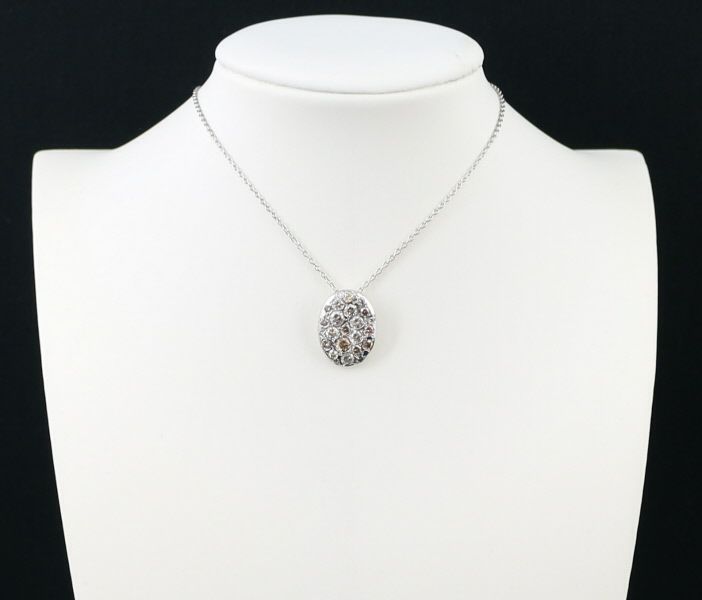 カシケイ ネックレス ダイヤ 1.00ct メランジェ オーバル K18WG 