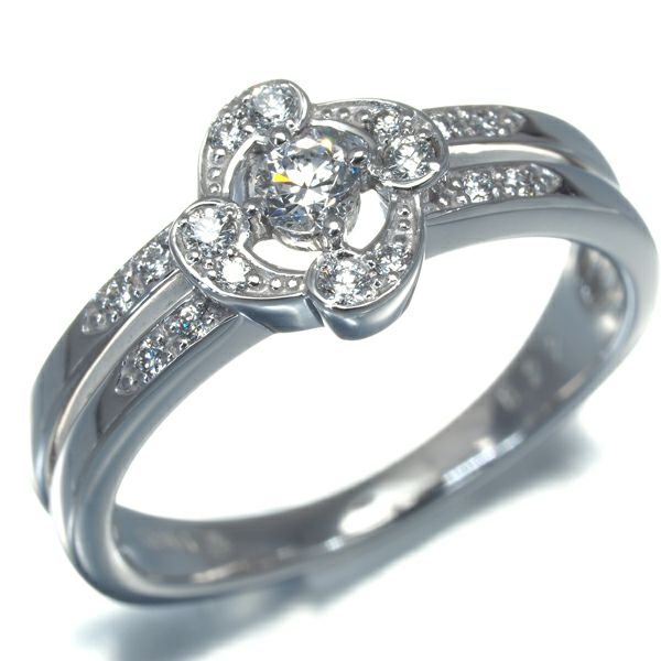 モニッケンダム リング ダイヤ 0.22ct イングリッシュローズ 11.5号 K18WG 