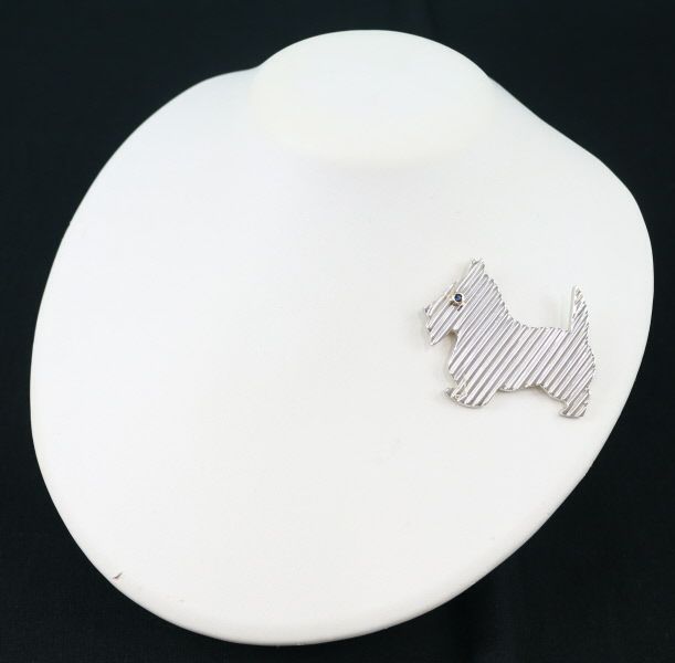 レア品 ティファニー ブローチ サファイア  犬 アニマル ヴィンテージ シルバー925/K14YG 