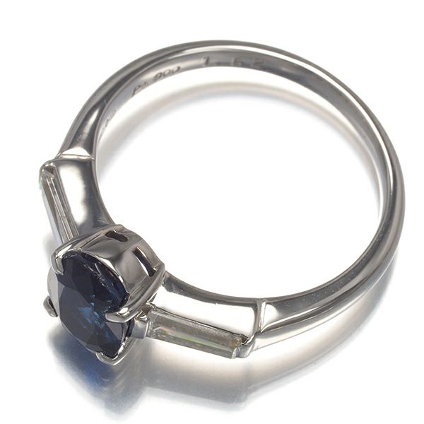 タサキ リング サファイア 1.52ct ダイヤ 0.45ct テーパーカット クラシック 11号 Pt900 