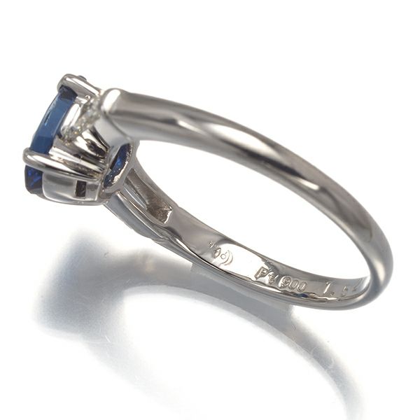 タサキ リング サファイア 1.52ct ダイヤ 0.45ct テーパーカット クラシック 11号 Pt900 