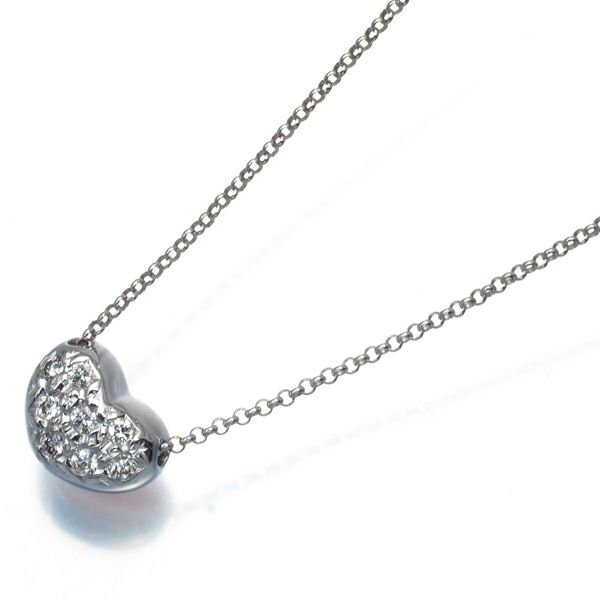 タサキ ネックレス 珊瑚 ダイヤ 0.08ct  ハート リバーシブル K18WG 