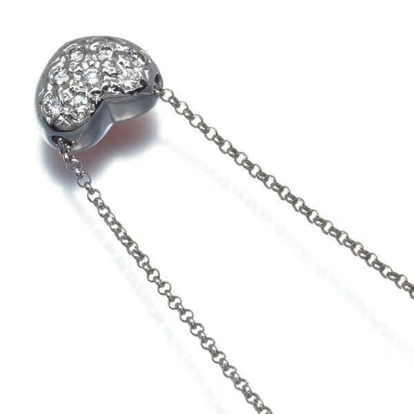 タサキ ネックレス 珊瑚 ダイヤ 0.08ct  ハート リバーシブル K18WG 