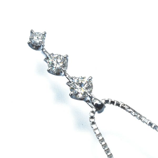タサキ ネックレス ダイヤ 0.32ct  3P K18WG 