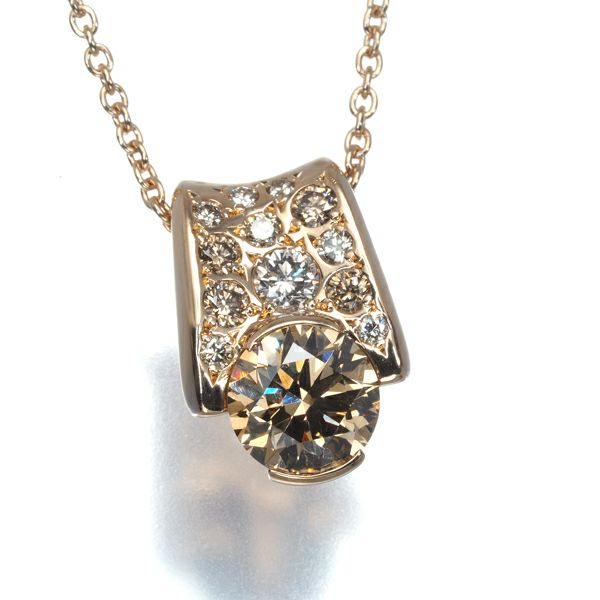 カシケイ ネックレス ダイヤ 0.60ct/0.15ct　メランジェ   K18PG