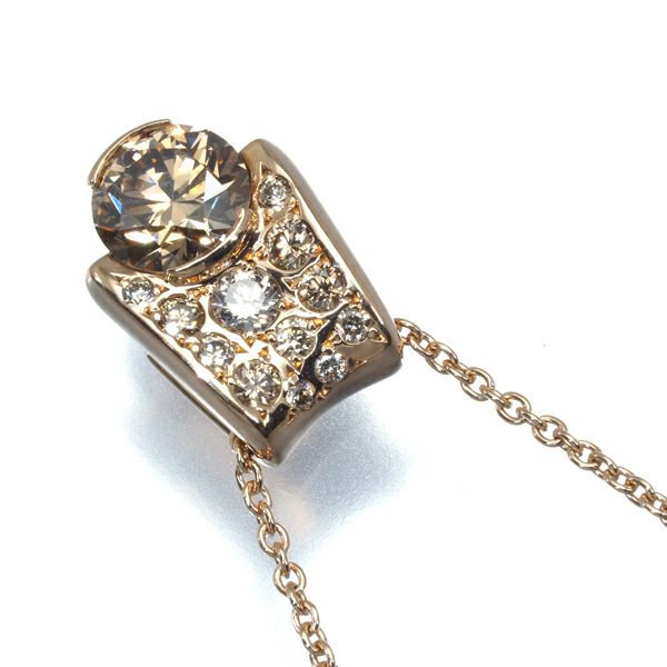 カシケイ ネックレス ダイヤ 0.60ct/0.15ct　メランジェ   K18PG