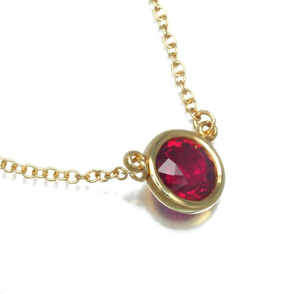 ティファニー ネックレス ルビー 0.4ct カラーバイザヤード  K18YG 