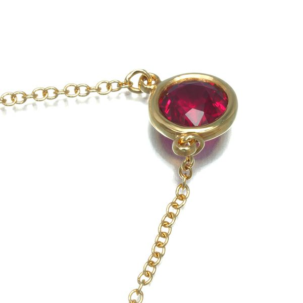 ティファニー ネックレス ルビー 0.4ct カラーバイザヤード  K18YG 