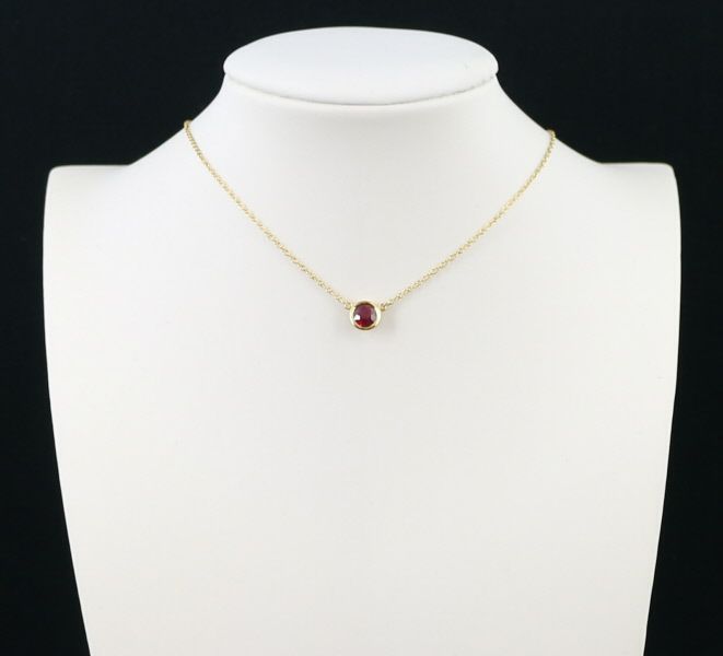 ティファニー ネックレス ルビー 0.4ct カラーバイザヤード  K18YG 