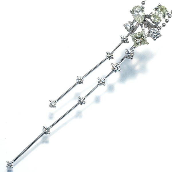 タサキ ネックレス イエロー&クリア ダイヤ 1.03ct/0.43ct   K18WG 