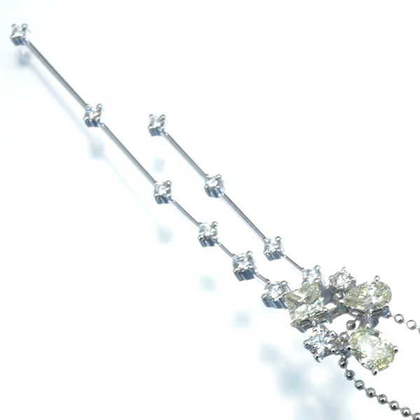 タサキ ネックレス イエロー&クリア ダイヤ 1.03ct/0.43ct   K18WG 