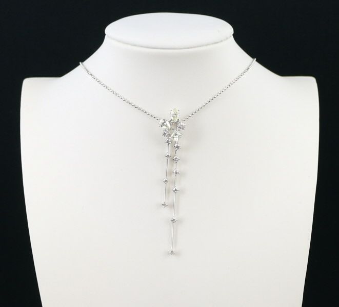 タサキ ネックレス イエロー&クリア ダイヤ 1.03ct/0.43ct   K18WG 