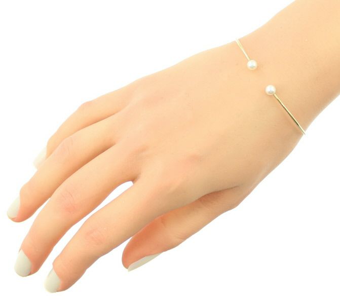 ミキモト ブレスレット ベビーパール アコヤ真珠 4.8mm  バングル K14YG 