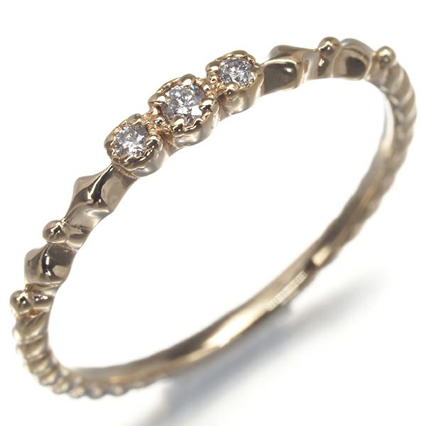 アガット リング ダイヤ 0.04ct 9号  K10YG 