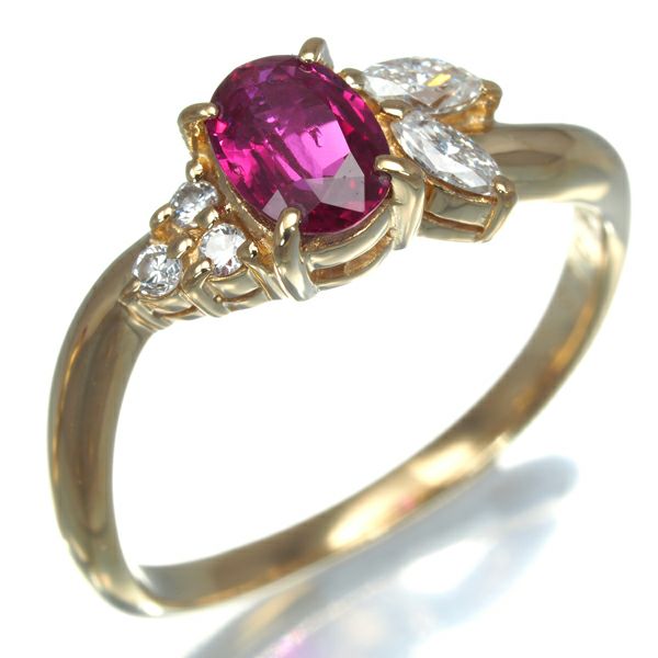 タサキ リング ルビー 0.55ct ダイヤ 0.16ct  9号 K18YG 