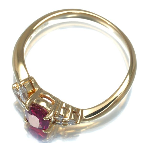 タサキ リング ルビー 0.55ct ダイヤ 0.16ct  9号 K18YG 