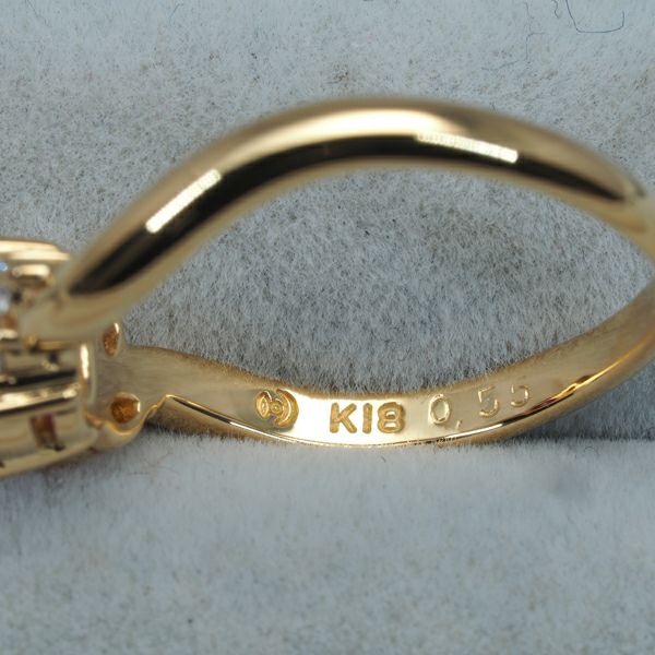 タサキ リング ルビー 0.55ct ダイヤ 0.16ct  9号 K18YG 