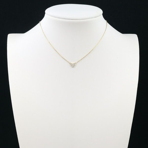 アーカー ネックレス ダイヤ 0.05ct ハートパヴェ  K18YG 