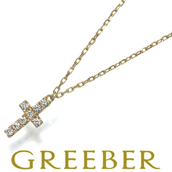 アーカー ネックレス ダイヤ 0.05ct クロスパヴェ  K18YG 