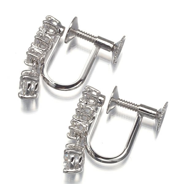 タサキ イヤリング ダイヤ 0.30ct/0.30ct/0.12ct/0.12ct  揺れる Pt900 