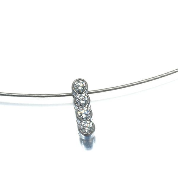 ギメル ネックレス ダイヤ 0.153ct  イニシャル I オメガ Pt950/Pt850 