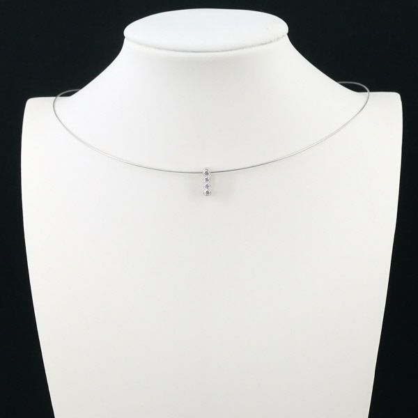 ギメル ネックレス ダイヤ 0.153ct  イニシャル I オメガ Pt950/Pt850 