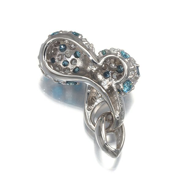 ブルー&クリアダイヤ 0.46ct/0.71ct   ペンダントトップ Pt900 
