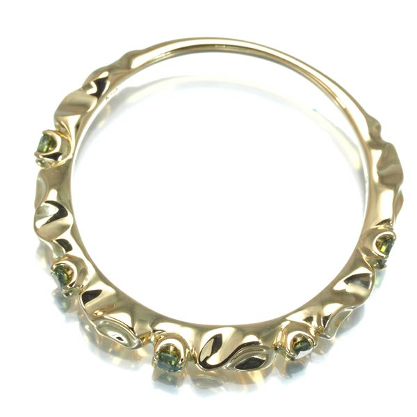 グリーンダイヤ 0.10ct 5P リング K18YG 