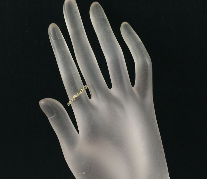 グリーンダイヤ 0.10ct 5P リング K18YG 