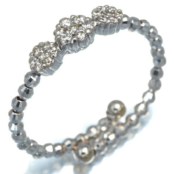 ダイヤ 0.20ct フリーサイズ  リング K18WG 