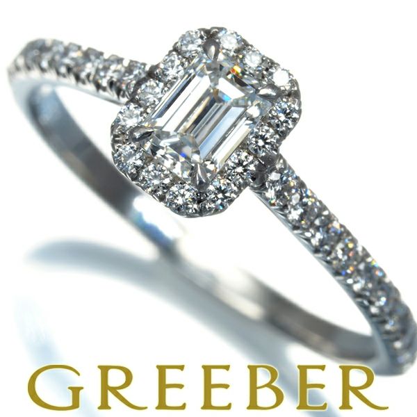 ティファニー リング ダイヤ 0.32ct ソレスト エメラルドカット 11号 Pt950 