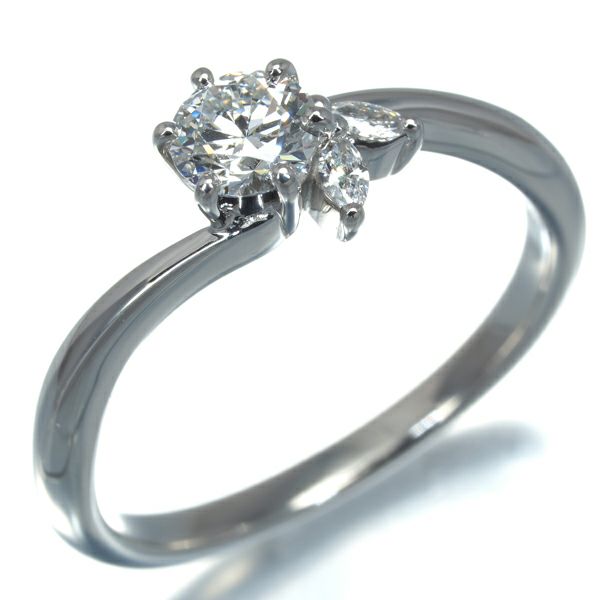 俄 リング ダイヤ 0.37ct E VVS1 3EX 月彩 12号 Pt950 鑑定書