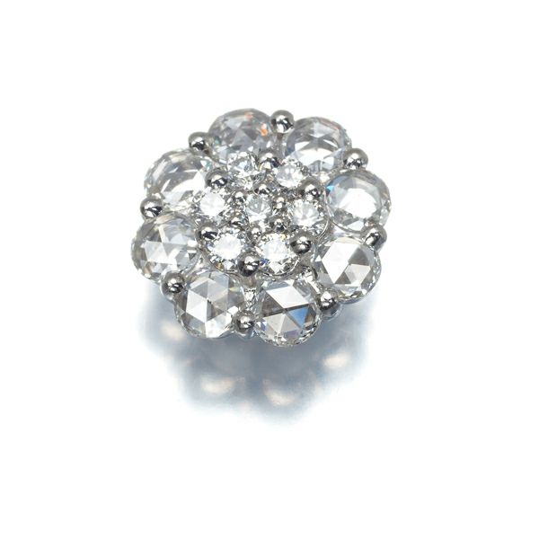 ローズカットダイヤ 0.70ct フラワー  ペンダントトップ Pt900 