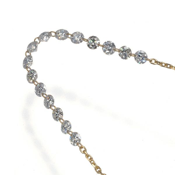 ダイヤ 1.00ct ヌーディ グラデーション  ネックレス K18YG 
