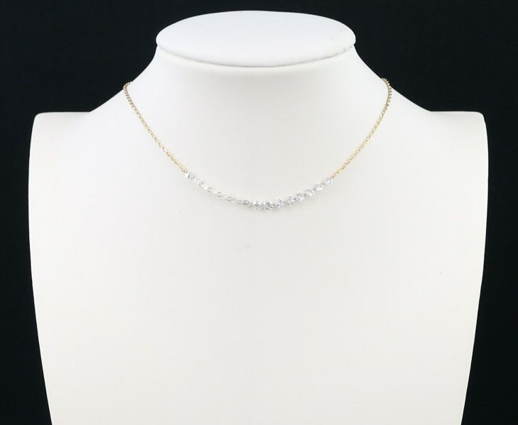 ダイヤ 1.00ct ヌーディ グラデーション  ネックレス K18YG 
