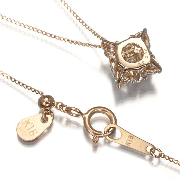 ダイヤ 0.50ct   ネックレス K18PG 